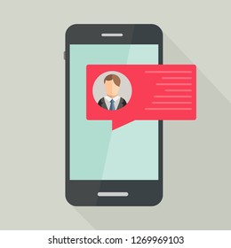 User contacts or profile card details on smartphone. 