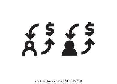 User conversion and revenue generation icon set Vector