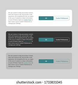 User cookie policy widget components user interface design ui vector