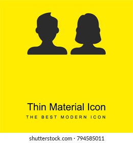 User Couple bright yellow material minimal icon or logo design