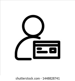 
user with credit card icon. symbol of business people with trendy flat style icon for web site design, logo, app, UI isolated on white background. vector illustration eps 10