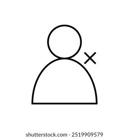 Benutzerübergreifendes Symboldesign. Schwarzes Out Line-Symbol.