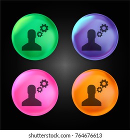 User crystal ball design icon in green - blue - pink and orange.