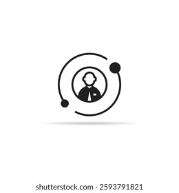 user and customer feedback icon with shadow on white background