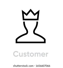 User Customer icon Profile Avatar with Crown Pictogram illustration