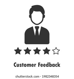 user, customer review feedback icon