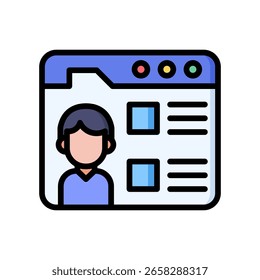 User Dashboard Icon Lineal Color Vector Illustration