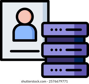 User Data Icon Lineal Color Vector Illustration