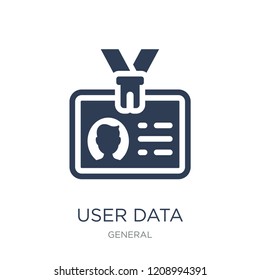 user data icon. Trendy flat vector user data icon on white background from General collection, vector illustration can be use for web and mobile, eps10