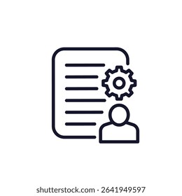 user data processing line icon