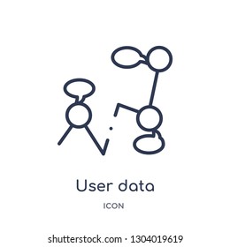 user data speech interface icon from user interface outline collection. Thin line user data speech interface icon isolated on white background.