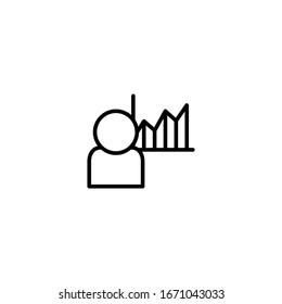 User data vector icon in linear, outline icon isolated on white background