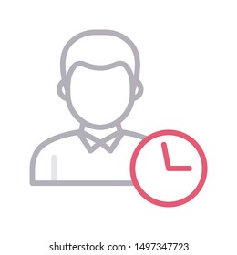 user deadline colour line vetor icon