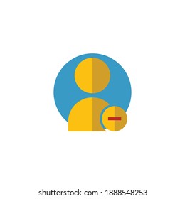 User delete flat icon, remove . Editable stroke. Simple illustration mobile concept and web design. Design template vector