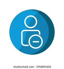 Usuario con icono de eliminación. Simple ilustración concepto móvil, diseño web, aplicación, interfaz de usuario. vector de plantilla de diseño