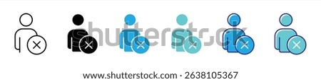 user deletion icon set. contain remove people, disconnection thin line and color style icon symbol sign for your app and web. vector illustration