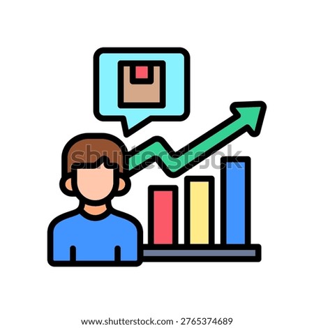 User Demand Icon Lineal Color Vector Illustration