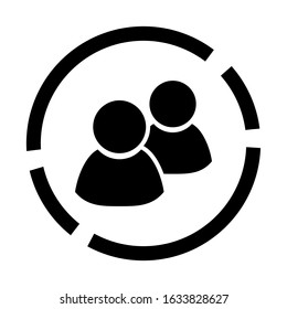	
User diagram icon. This isolated flat symbol uses modern corporation light blue and gray colors.