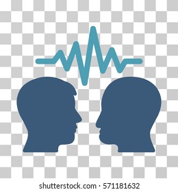 User Dialog Signal icon. Vector illustration style is flat iconic bicolor symbol, cyan and blue colors, transparent background. Designed for web and software interfaces.