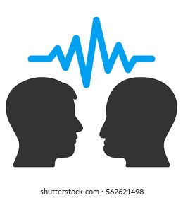 User Dialog Signal vector icon. Flat bicolor blue and gray symbol. Pictogram is isolated on a white background. Designed for web and software interfaces.