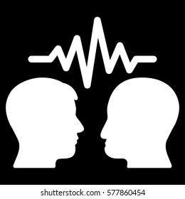 User Dialog Signal vector icon. Flat white symbol. Pictogram is isolated on a black background. Designed for web and software interfaces.