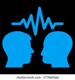 User Dialog Signal vector icon. Flat blue symbol. Pictogram is isolated on a black background. Designed for web and software interfaces.