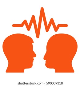 User Dialog Signal vector icon. Flat orange symbol. Pictogram is isolated on a white background. Designed for web and software interfaces.