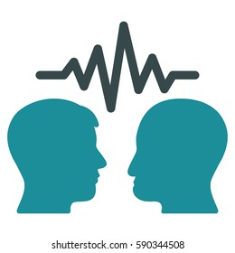 User Dialog Signal vector icon. Flat bicolor soft blue symbol. Pictogram is isolated on a white background. Designed for web and software interfaces.