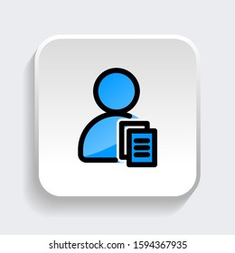 
user with document icon. symbol of business people with trendy filled line style icon for web site design, logo, app, UI isolated on white background. vector illustration eps 10