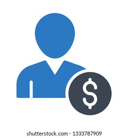 user dollar glyph double color icon
