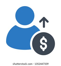 user dollar upload glyph double color