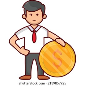 user dollar Vector illustration on a transparent background.Premium quality symmbols. vector line flat  icon for concept and graphic design.