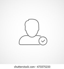 User Done OK Line Icon On White Background