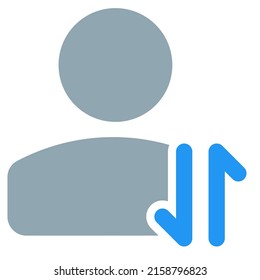 user with a up and down both arrow direction for data transfer layout