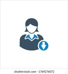 User download icon (vector illustration)