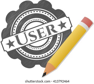 User drawn with pencil strokes