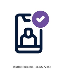 Icono de usuario duotone. Icono de Vector elegante y moderno para Sitios web, App móviles, materiales de marketing y diseño corporativo. Totalmente escalable y listo para usar.