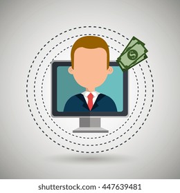 user e-commerce computer isolated icon design, vector illustration  graphic 