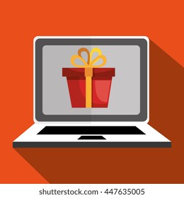 user ecommerce laptop isolated icon design, vector illustration  graphic 