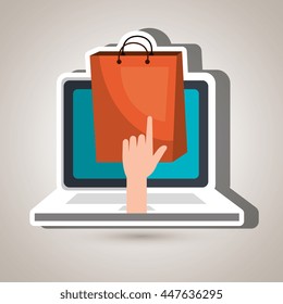 user ecommerce laptop isolated icon design, vector illustration  graphic 