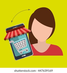 User ecommerce smartphone isolated icon design, vector illustration  graphic 