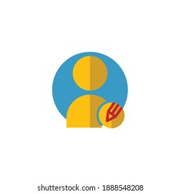 User edit flat icon. Editable stroke. Simple illustration mobile concept and web design. Design template vector