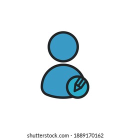 El usuario edita un icono de color lineal. Trazo editable. Simple ilustración de concepto móvil y diseño web. vector de plantilla de diseño
