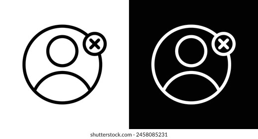 User Elimination Icon Set. Profile Removal Vector Symbol.