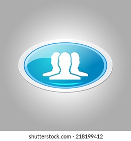 User Elliptical Vector Blue Web Icon Button