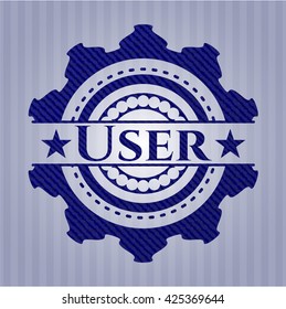 Emblema del usuario con textura de denim