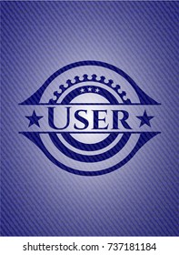 User emblem with denim texture