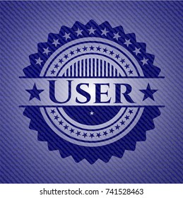 User emblem with jean background
