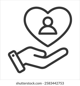 User Empathy Outline Icon Vector Illustration
