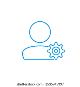 User Employee Management Icon. Profile settings, gear symbol